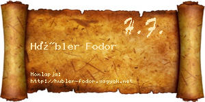 Hübler Fodor névjegykártya